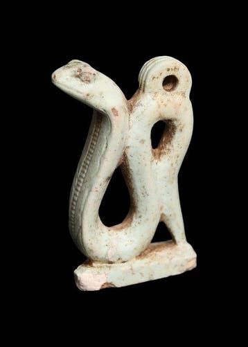 Égypte ancienne, période tardive Faience Grande amulette