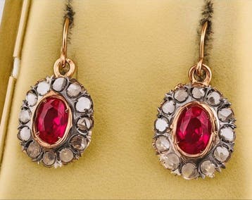 Zonder minimumprijs - Oorbellen - 9 kt. Roségoud, Zilver