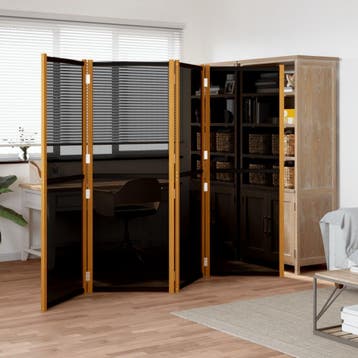 vidaXL Kamerscherm met 4 panelen 280x180 cm zwart, Huis en Inrichting, Verzenden, Nieuw