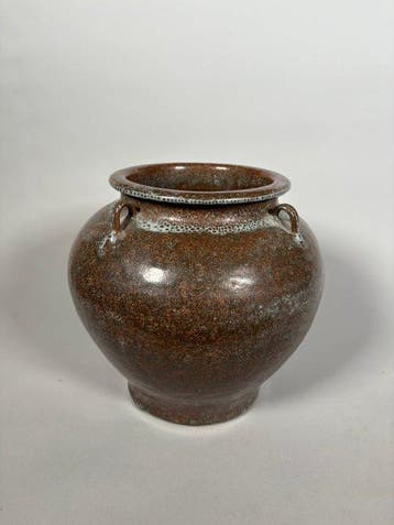 Oud-Chinees Terracotta Vaas in geglazuurd aardewerk Martaban