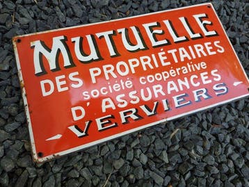 Mutuelle-verzekeringen origineel circa 1930 - Emaille bord -