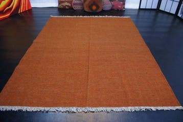 Tapis kilim vintage turc tissé à la main en laine, couleur