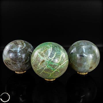 Prachtige groene maansteen (garnieriet) bolset- 2190.96 g -