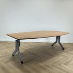 Kembo verstelbare vergadertafel 240x120 cm, beuken - grijs, Articles professionnels, Aménagement de Bureau & Magasin | Mobilier de bureau & Aménagement
