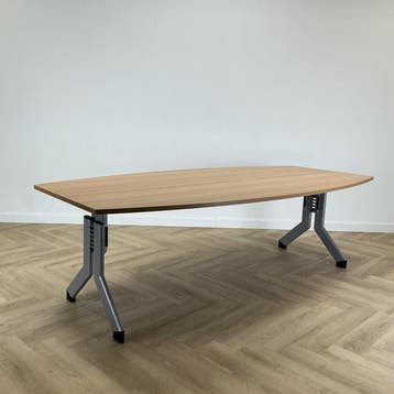 Kembo verstelbare vergadertafel 240x120 cm, beuken - grijs, Zakelijke goederen, Kantoor en Winkelinrichting | Kantoormeubilair en Inrichting