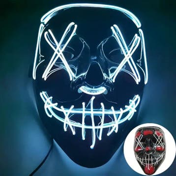 Halloween masker - LED  Wit, Verzenden, Nieuw