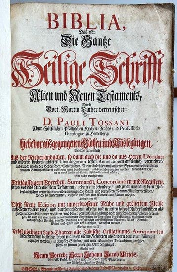 TOSSANUS - Biblia, Das ist: Die Gantze Heilige Schrift -, Antiek en Kunst