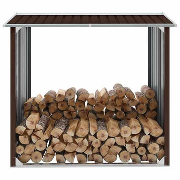 vidaXL Haardhoutschuur 172x91x154 cm gegalvaniseerd staal, Tuin en Terras, Verzenden, Nieuw