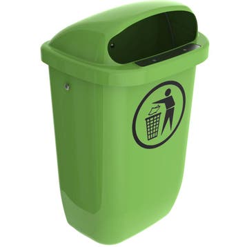 Wandafvalbak | DIN-PK | Kunststof/RVS | Limegroen | 50L |, Verzenden, Nieuw in verpakking
