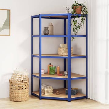 vidaXL Hoekrek 5-laags staal & bewerkt hout antracietkleurig, Huis en Inrichting, Verzenden, Nieuw