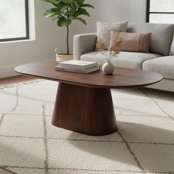 Salontafel Mangohout Mick Capsule Bruin 120 cm, Maison & Meubles, Verzenden