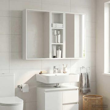 vidaXL Badkamer wandkast Wit 20 x 10 x 60,5 cm Geconstrueerd, Verzenden