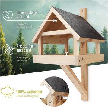 wildtier herz I XL Vogelhuis voor aan de muur, weerbestendig, Verzenden, Nieuw