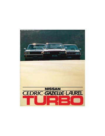1980 NISSAN CEDRIC, GAZELLE, LAUREL BROCHURE ENGELS JAPANS, Ophalen of Verzenden