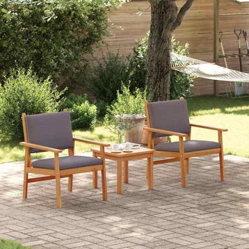 vidaXL Tuinstoel 2 st Antraciet Massief Acacia Hout, Verzenden, Nieuw