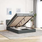 vidaXL Bed poef met matras en LEDs 140x200 cm stof, Verzenden, Nieuw