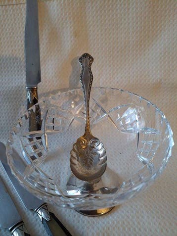 Cuillère (6) - Coupe en cristal taillé à utiliser comme bol