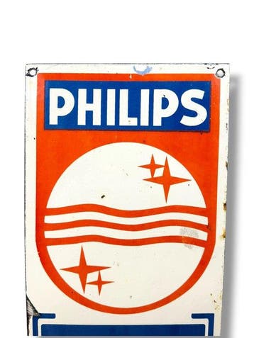 Philips Radio - Emaille plaat - Emaille, Antiek en Kunst
