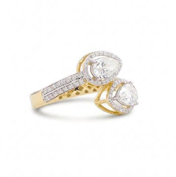 Bague tendance - 14 carats Or jaune - 1.24ct. tw. Diamant, Bijoux, Sacs & Beauté