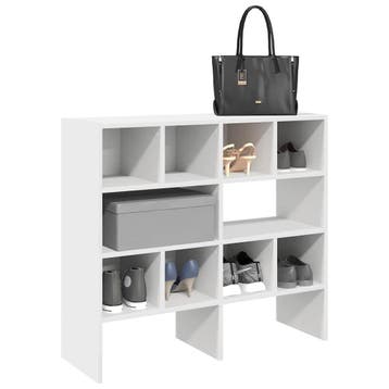 vidaXL Schoenenrekken 2 st stapelbaar 89,5x30x40 cm wit, Verzenden