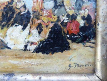 Eugène Louis Boudin (1824-1898), after - Crinolines sur la, Antiquités & Art