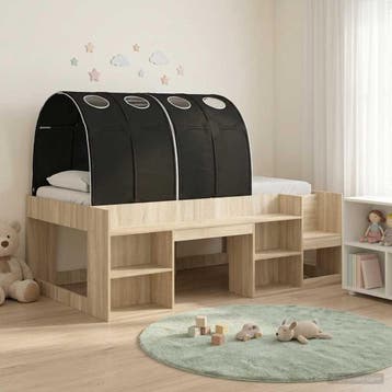 vidaXL Bedframe met Tunnel met plank 3 st Sonoma Eiken en, Verzenden