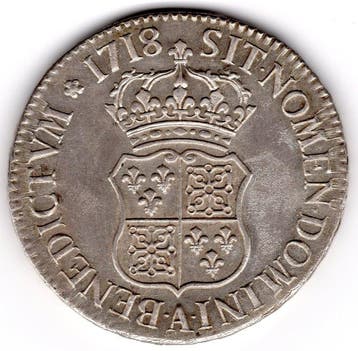 Frankrijk. Louis XV (1715-1774). Ecu 1718-A, Paris (Zonder