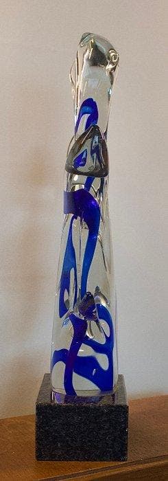 sculptuur, H. 38 cm - 4 kg - 38 cm - Glas, Steen