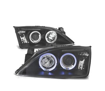 PHARES POUR FORD MONDEO MK3 00-07 ANGEL EYES FOND NOIR, Autos : Pièces & Accessoires, Verzenden