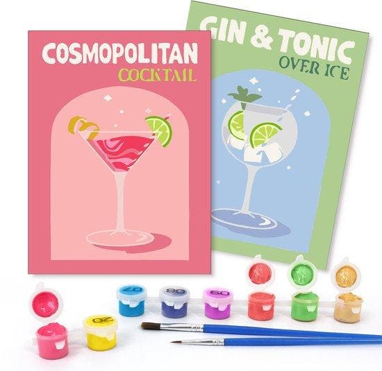2dekans | Rubye® Schilderen Op Nummer Volwassenen – Gin, Huis en Inrichting, Woonaccessoires | Schilderijen, Tekeningen en Foto's