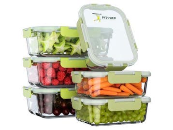 Veiling - Fitprep Meal Prep Bakjes Glas, 3x1040 ml, 3x370 ml, Huis en Inrichting, Nieuw
