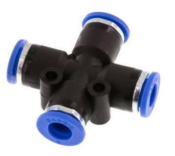 6mm Cross PA 66 Insteekfitting NBR [2 Stuks], Verzenden