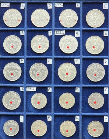 Allemagne, Troisième Reich WW2 Silver 5 - 2 reischmark.