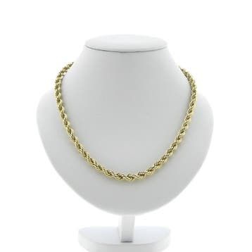 Gouden gedraaide schakelcollier (Ketting), Ophalen of Verzenden