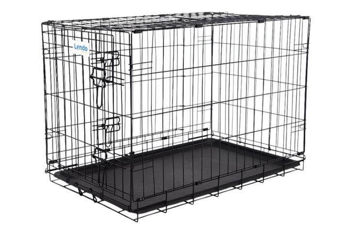 Lendo Online Cage pour Chien Pliable 90x60x67 cm Acier Noir, Dieren en Toebehoren, Hondenbenches