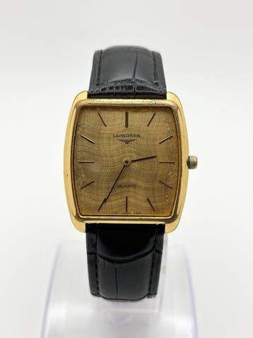 Longines - Vintage Square Gold Linen Dial Quartz - Zonder