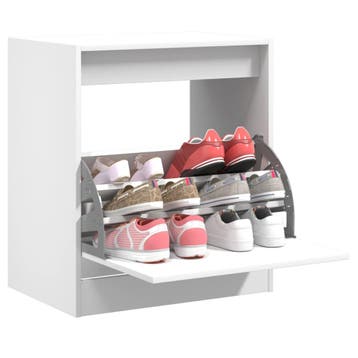 vidaXL Schoenenkast 60x42x69 cm bewerkt hout wit, Huis en Inrichting, Kasten | Schoenenkasten, Verzenden, Nieuw
