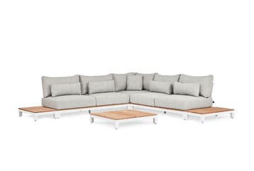 Suns Evora loungeset soft grey met matt white frame