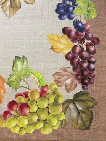 “Vendemmia d’Autore” — Tafelkleed met wijnrankkrans -