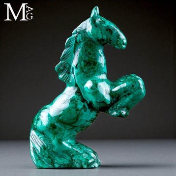 AAA-kwaliteitsmalachietmonster - Malachietsculptuur - Paard