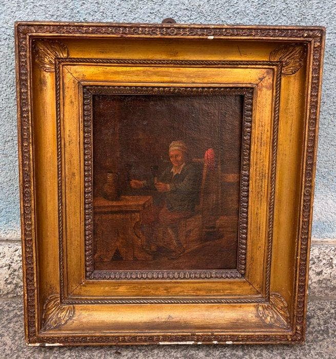 Europese school (XIX) - Scena d’interno fiamminga, Antiek en Kunst, Kunst | Schilderijen | Klassiek