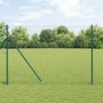 vidaXL Hekpaal. 13 pcs Groen Staal, Verzenden