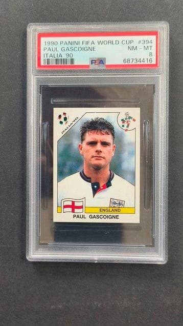1990 Panini PSA 8 Paul Gascoigne #394 Panini Italia 90 World, Verzamelen, Nieuw