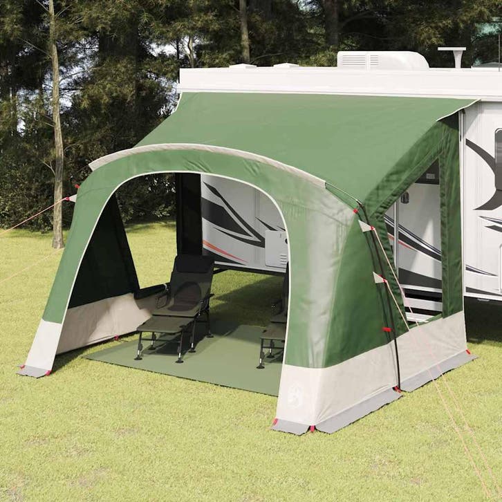 vidaXL Caravan Tent voor 5 Personen 5-persoons Groen, Caravans en Kamperen, Tenten, Nieuw, Verzenden