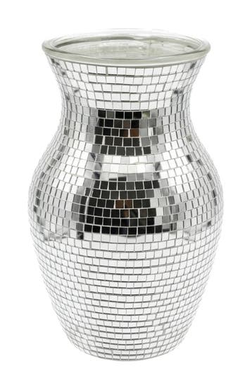 KIMU® Discobal Vaas 20 cm Bloemenvaas Spiegeltjes Vaasje Pla, Ophalen of Verzenden, Nieuw