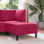 vidaXL Sofa Kruk met Opbergruimte Wijnrood Fluweel, Verzenden, Nieuw