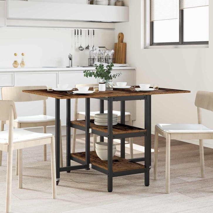 vidaXL Eettafel 122 x 80 x 76,5 cm Bewerkt hout Oud hout, Huis en Inrichting, Tafels | Eettafels, Nieuw, Verzenden