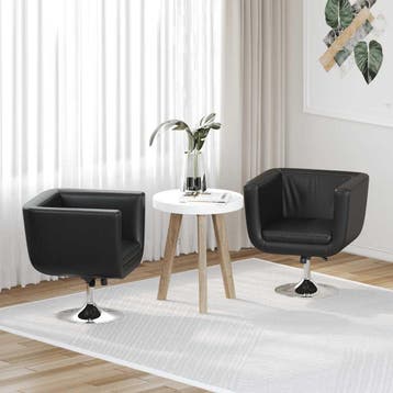 vidaXL Barstoelen 2 st kunstleer zwart, Verzenden