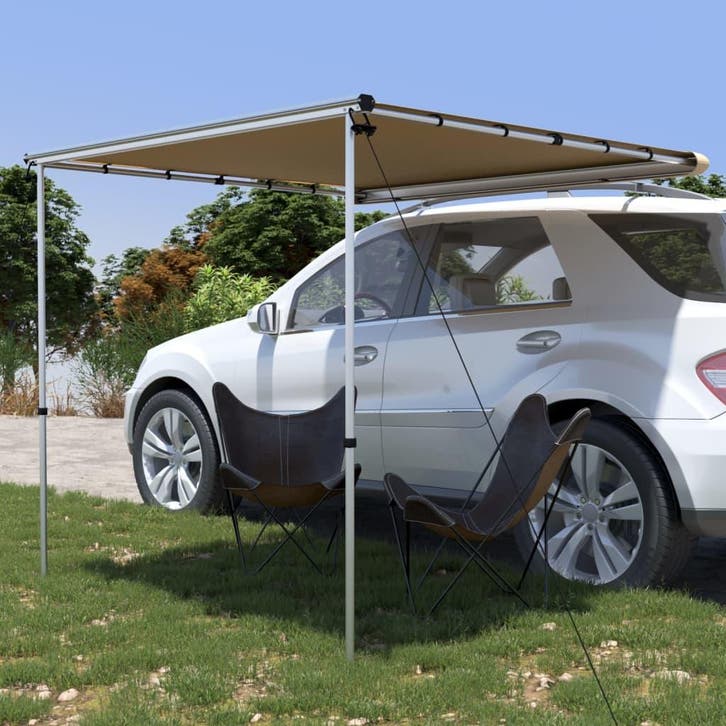 vidaXL Luifel voor camper en caravan 2,4x2x2,15 m beige, Caravanes & Camping, Tentes, Envoi