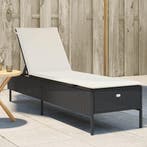 vidaXL Ligbed met kussen poly rattan zwart, Verzenden, Nieuw